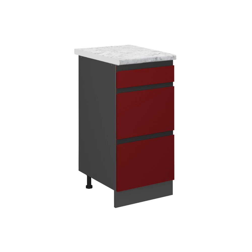 Vicco Mobiletto base per cucina Rosso 40 cm PL Marmo, R-Line
