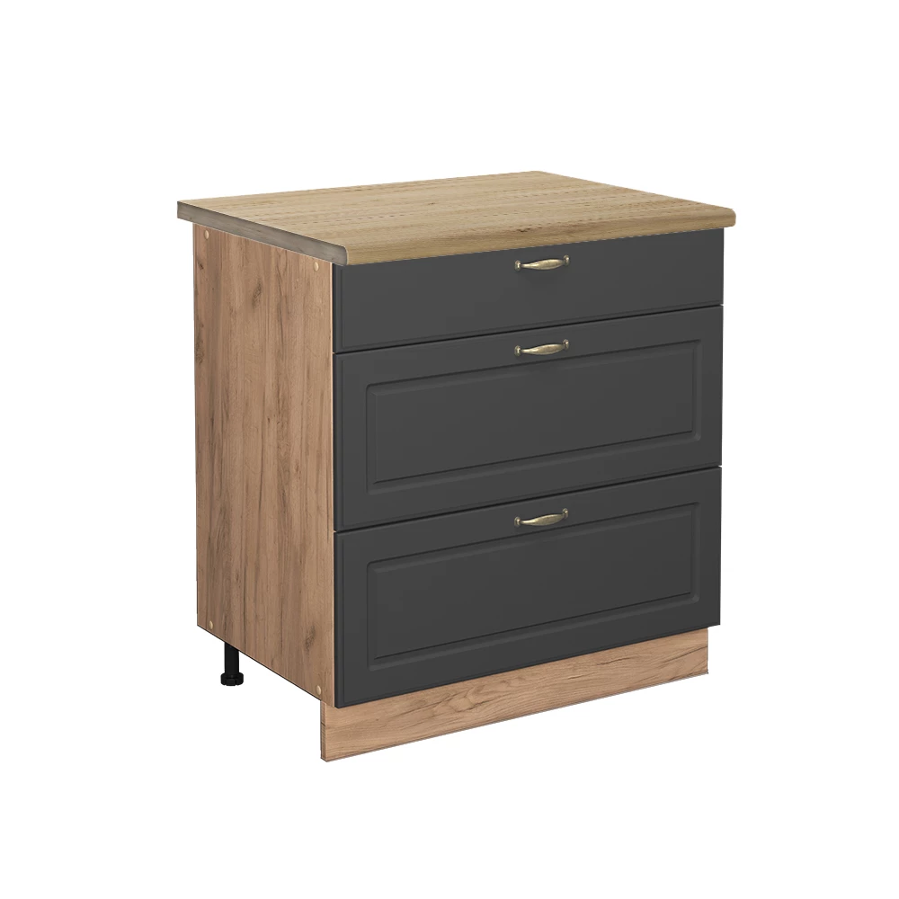 Vicco Armário inferior de cozinha Ouro antracite 80cm, Fame-Line