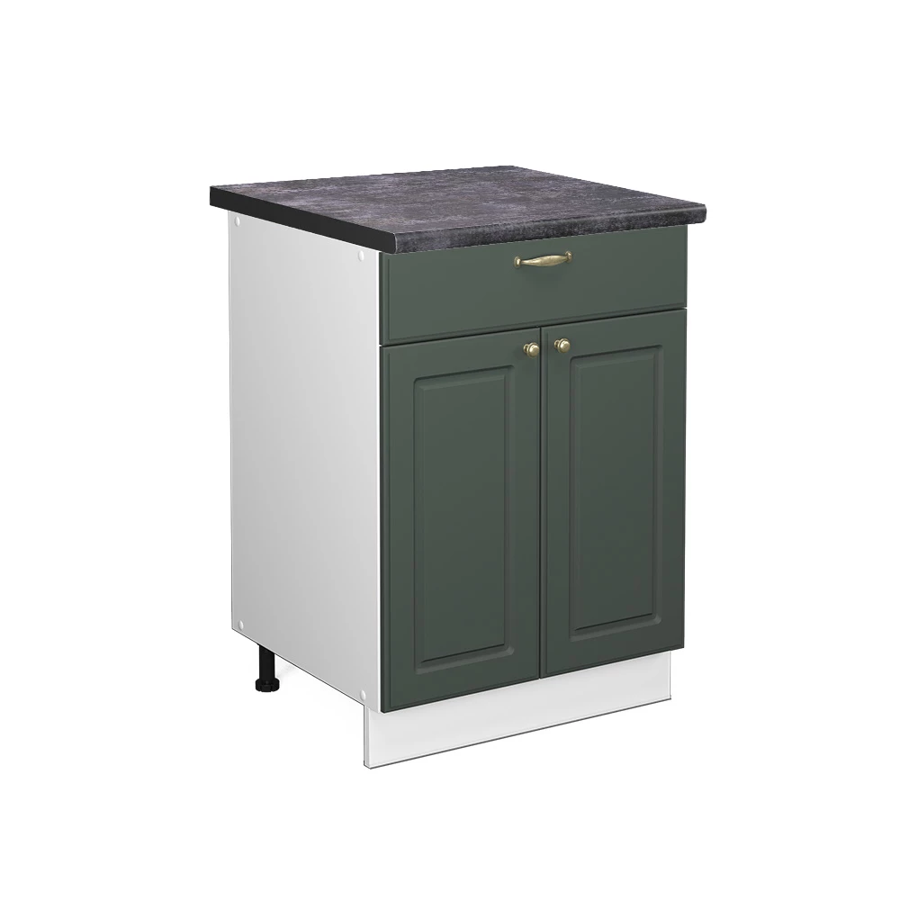 Vicco Dulap de bază pentru bucătărie Casă de țară verde și aurie 60cm, Fame-Line