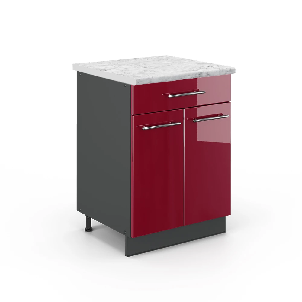 Vicco Keittiön peruskaappi Bordeaux korkeakiilto 60cm, Fame-Line