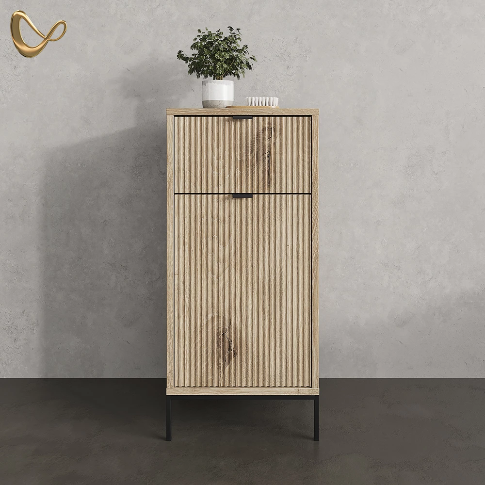 Midischrank ATERNO Viking Oak 40 x 87 cm mit Tür und Schublade livinity®