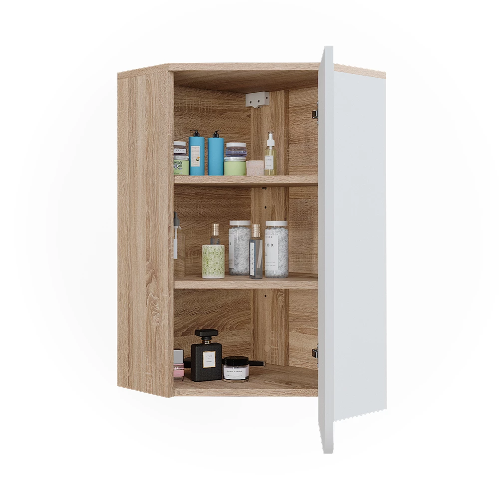 Vicco Eckhängeschrank Sonoma/Weiß 42.4 x 75 cm, Karen