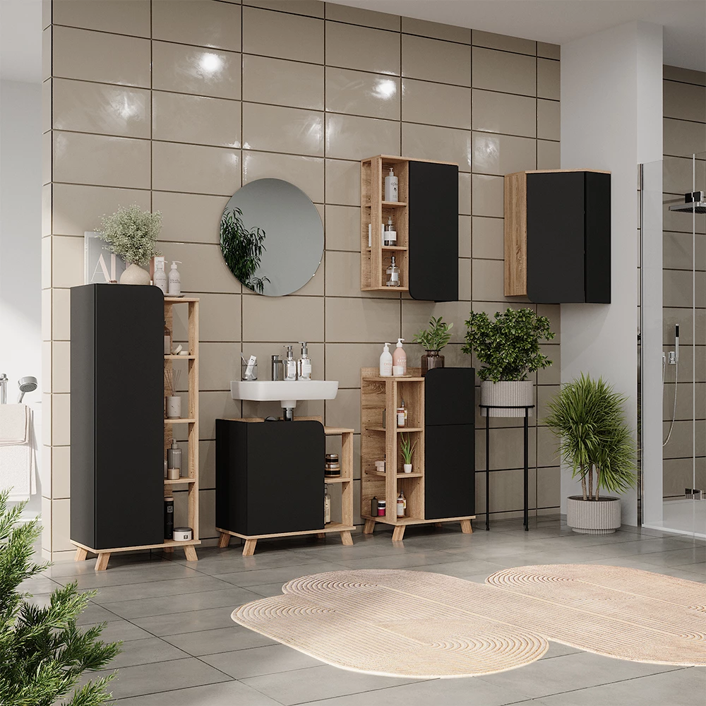 Vicco Set di mobili da bagno Sonoma 5 parti, Karen
