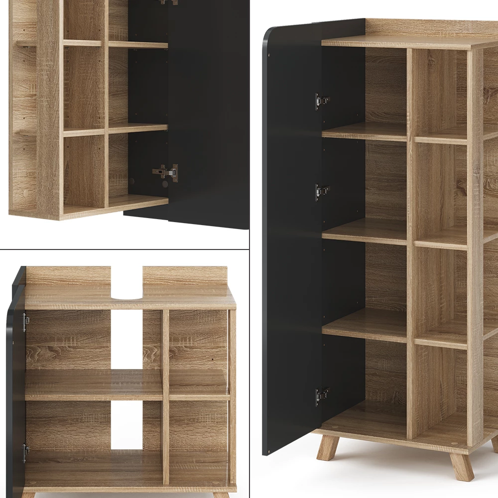 Vicco Set di mobili da bagno Sonoma 5 parti, Karen