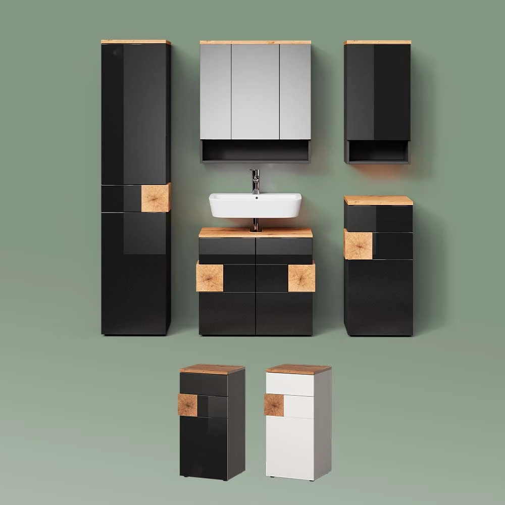 Badschrank Tanaro Anthrazit 40 x 184.2 cm livinity®