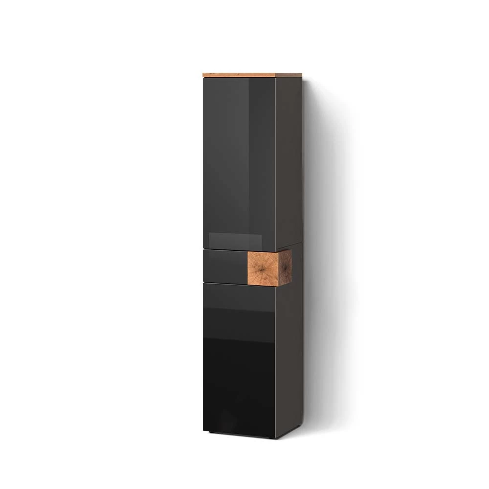 Badschrank in Anthrazit auf weißem Hintergrund