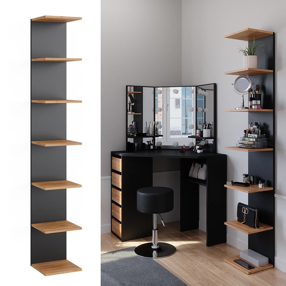 Vicco Półka ścienna Antracyt 30 x 190 cm, Paolo