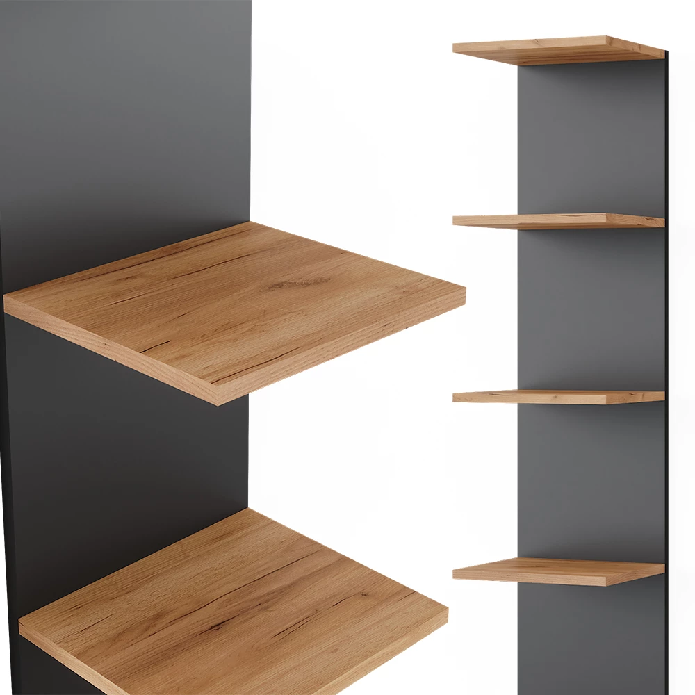 Vicco Wandregal Anthrazit 30 x 190 cm, Paolo