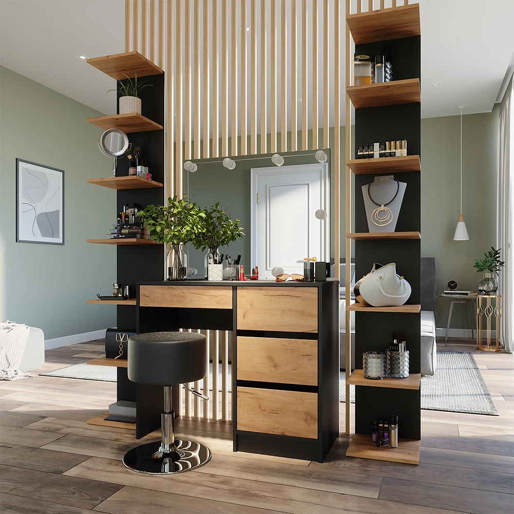 Vicco Wandregal Anthrazit 28 x 190 cm 2er Set, Paolo
