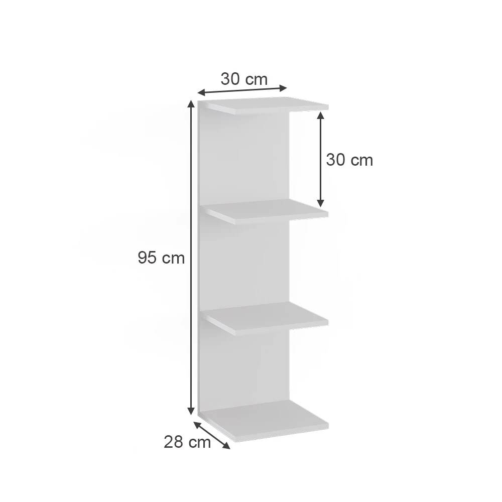 Vicco Wandregal Weiß 30 x 95 cm 2er Set, Paolo