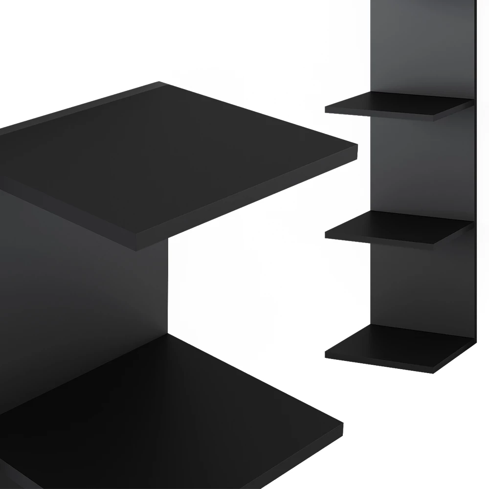 Vicco Wandregal Schwarz 30 x 95 cm 2er Set, Paolo