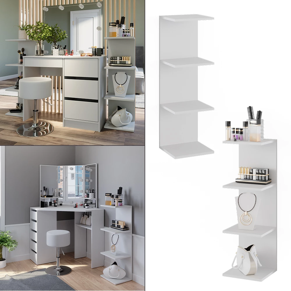 Vicco Wandregal Weiß 30 x 95 cm 2er Set, Paolo