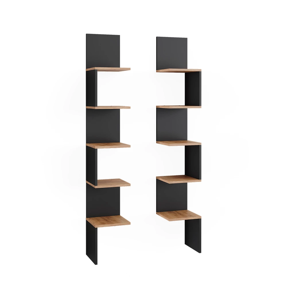 Vicco Eckregal Anthrazit 28 x 175.4 cm 2er Set, Paolo