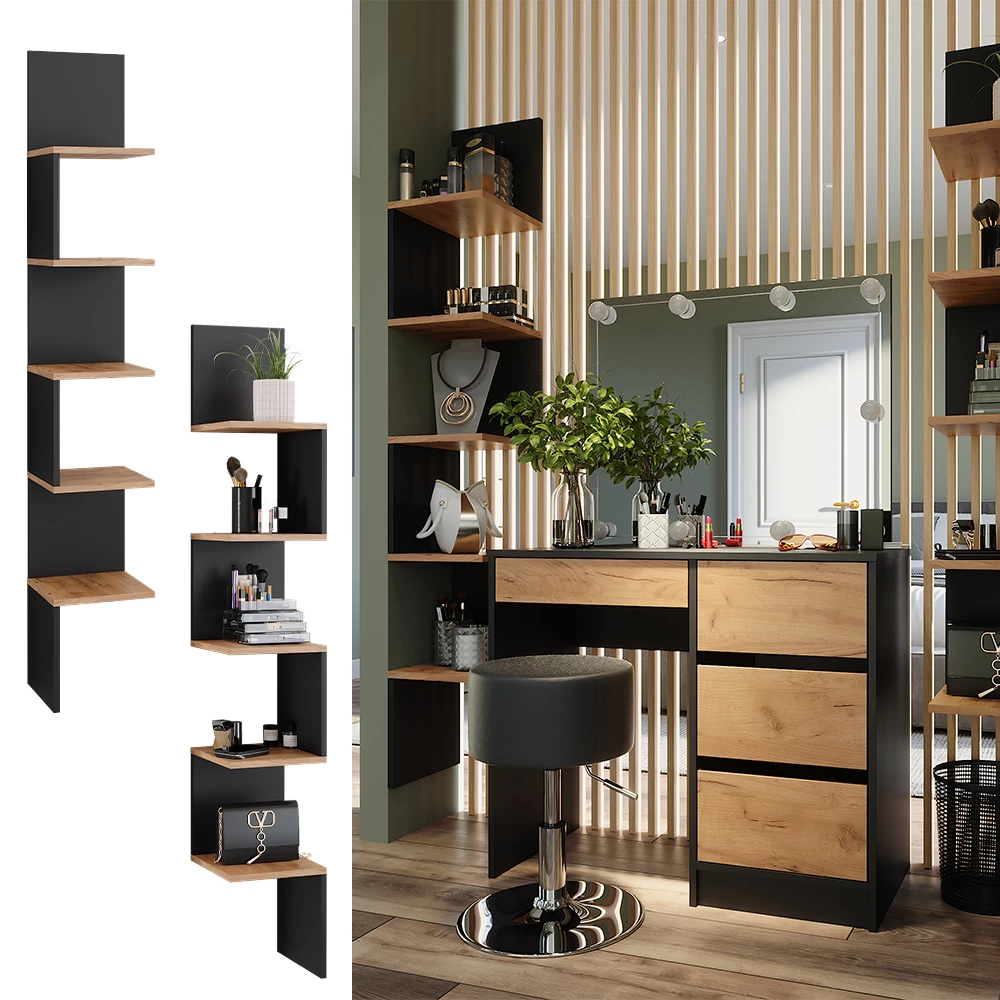 Vicco Eckregal Anthrazit 28 x 175.4 cm 2er Set, Paolo