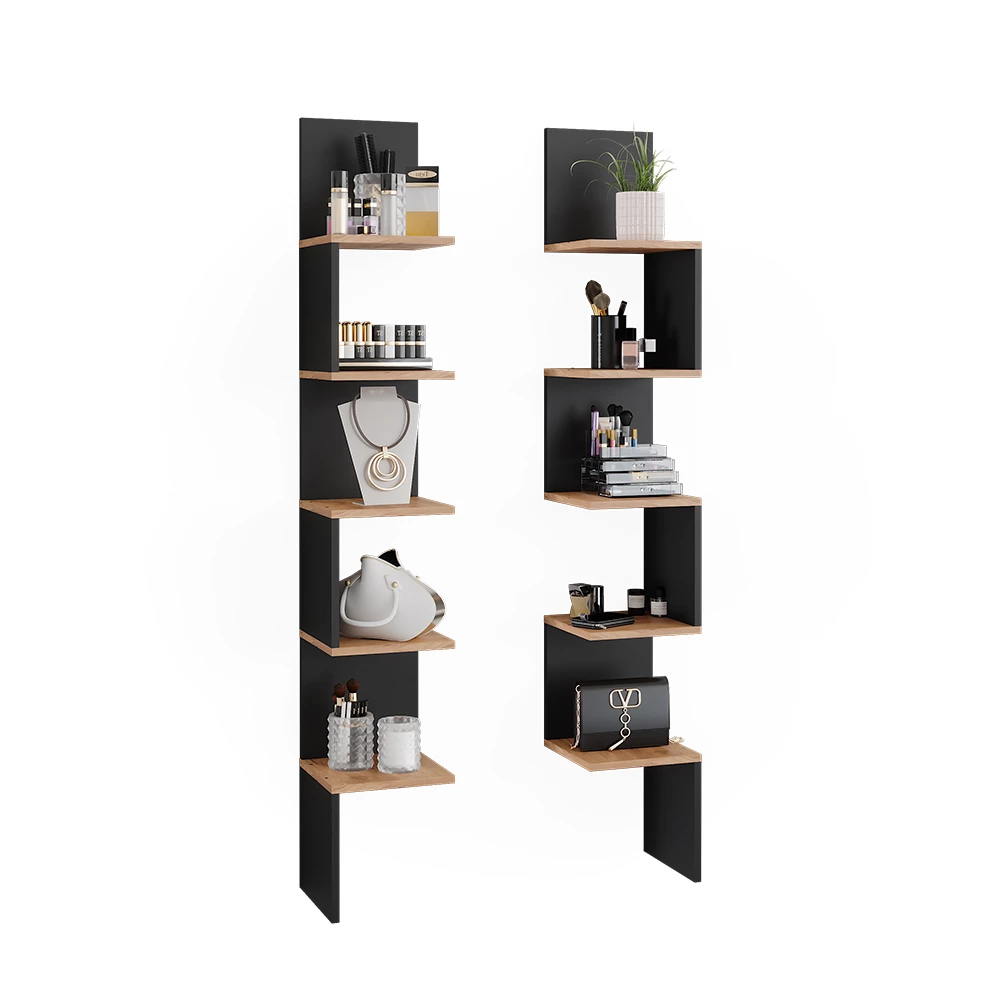 Vicco Eckregal Anthrazit 28 x 175.4 cm 2er Set, Paolo