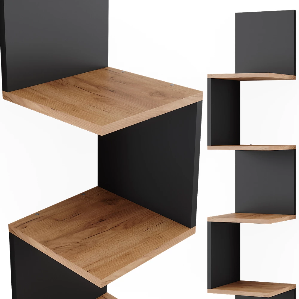 Vicco Eckregal Anthrazit 28 x 175.4 cm 2er Set, Paolo