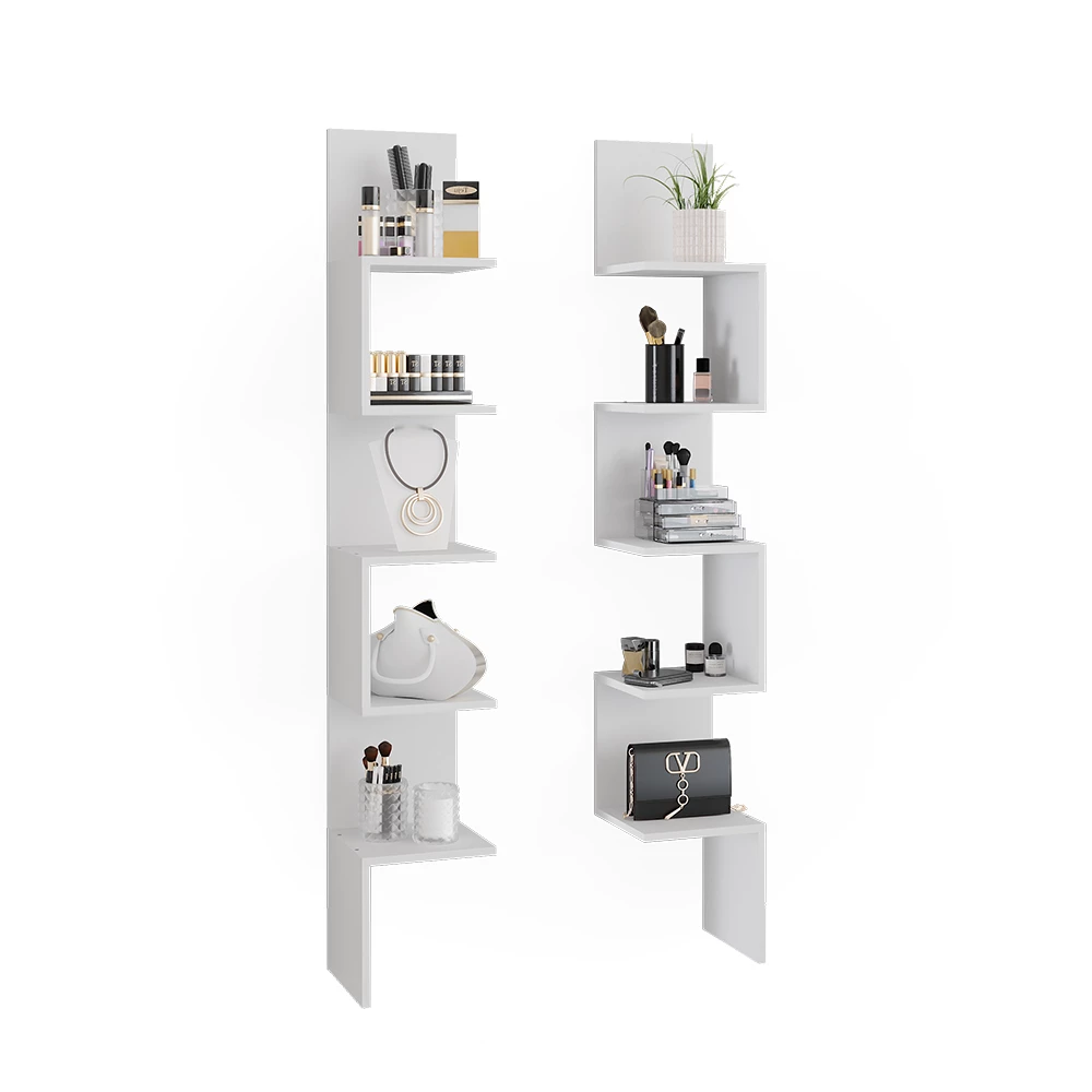 Vicco Eckregal Weiß 28 x 175.4 cm 2er Set, Paolo