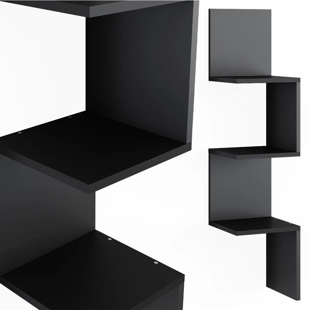 Vicco Eckregal Schwarz 28 x 116.4 cm, Paolo