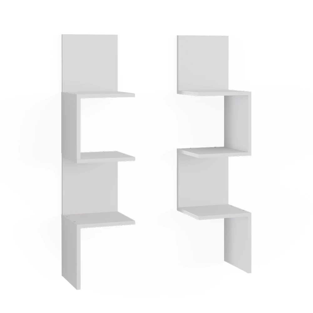 Vicco Eckregal Weiß 28 x 116.4 cm 2er Set, Paolo