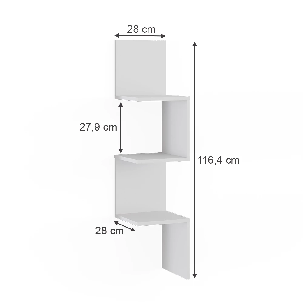 Vicco Eckregal Weiß 28 x 116.4 cm 2er Set, Paolo