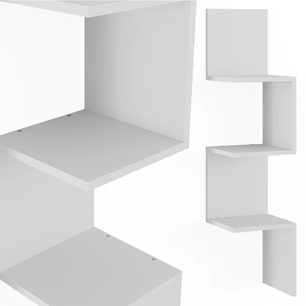 Vicco Eckregal Weiß 28 x 116.4 cm 2er Set, Paolo