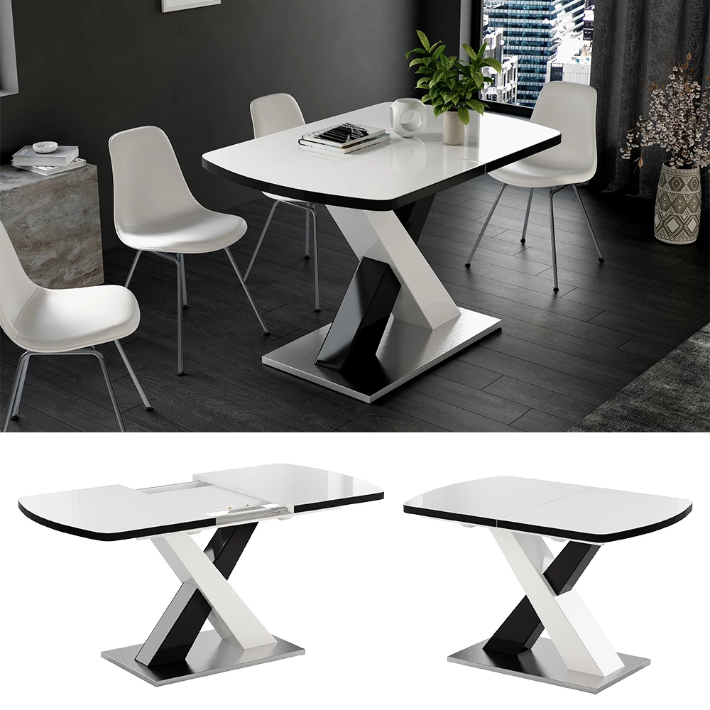 Vicco Esstisch Schwarz 120 x 80 cm ausziehbar, Chinto