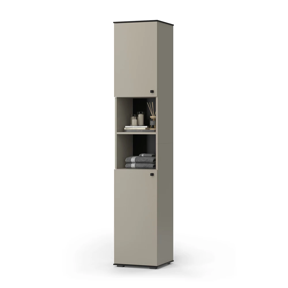 Vicco Armadio per il bagno Grigio 37 x 192 cm con 2 porte, Joli