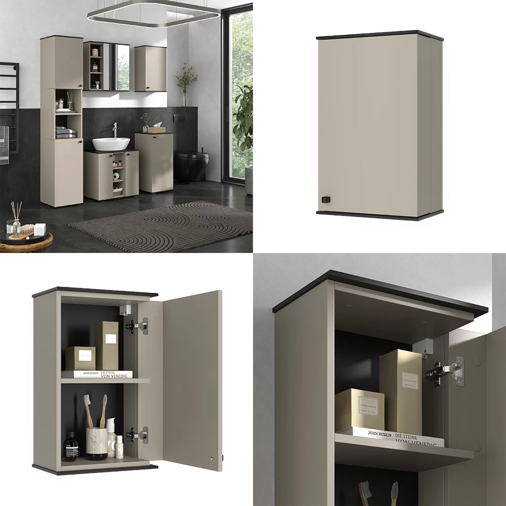 Vicco Badschrank Greige 37 x 60 cm, Joli