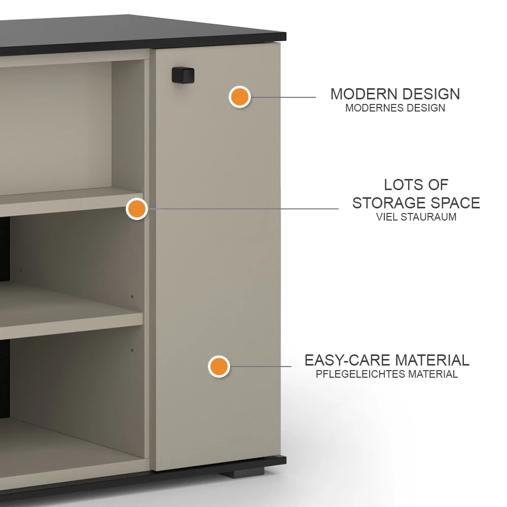 Vicco Mobiletto per lavabo Grigio 80 x 59 cm con 2 porte, Joli