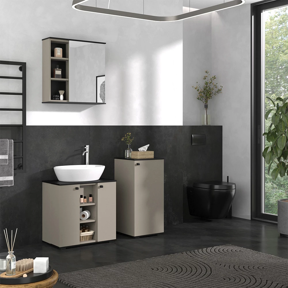 Vicco Midischrank Greige 37 x 78 cm, Joli