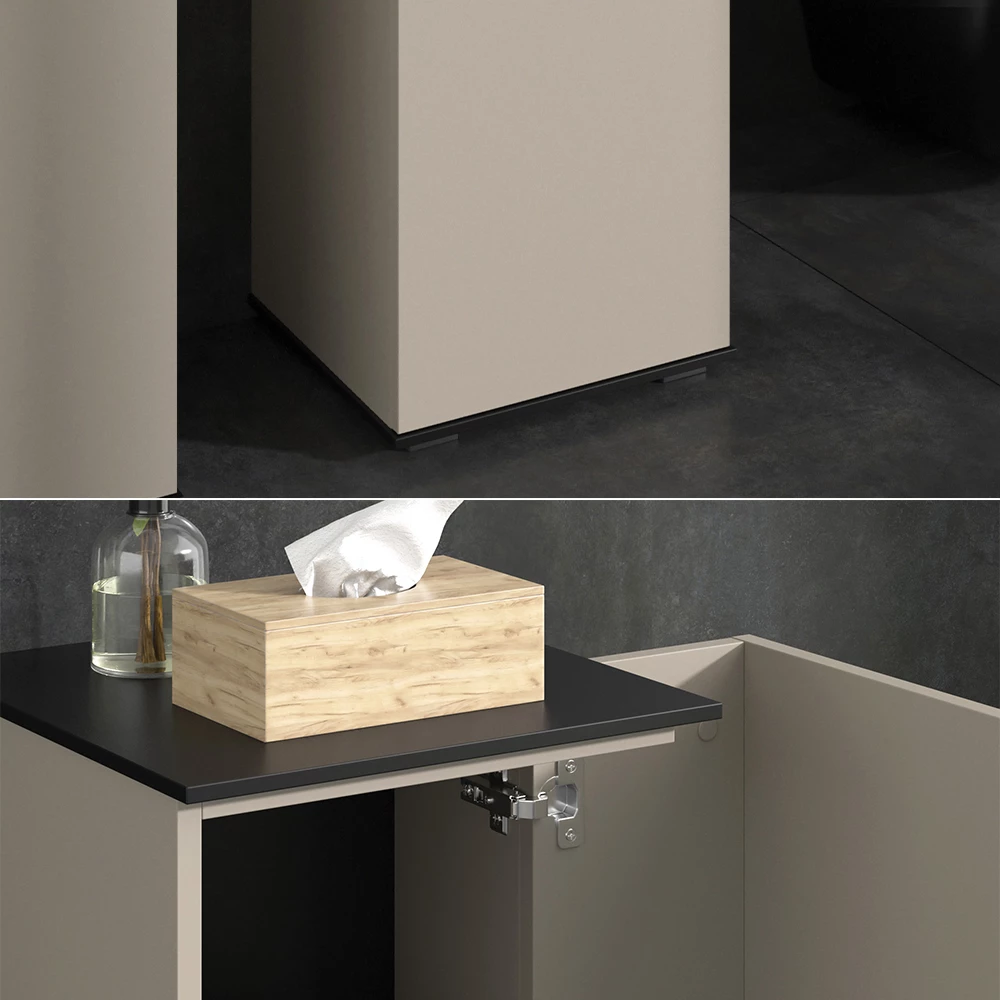 Vicco Midischrank Greige 37 x 78 cm, Joli