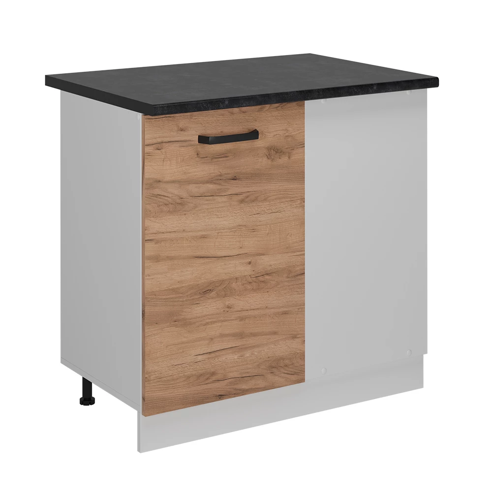 Eckunterschrank in Goldkraft Eiche auf weißem Hintergrund
