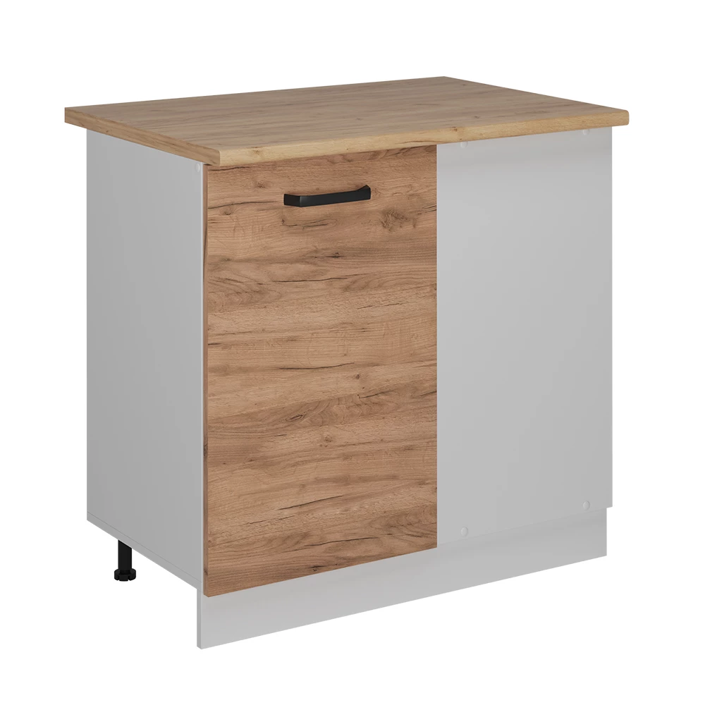 Eckunterschrank in Goldkraft Eiche auf weißem Hintergrund