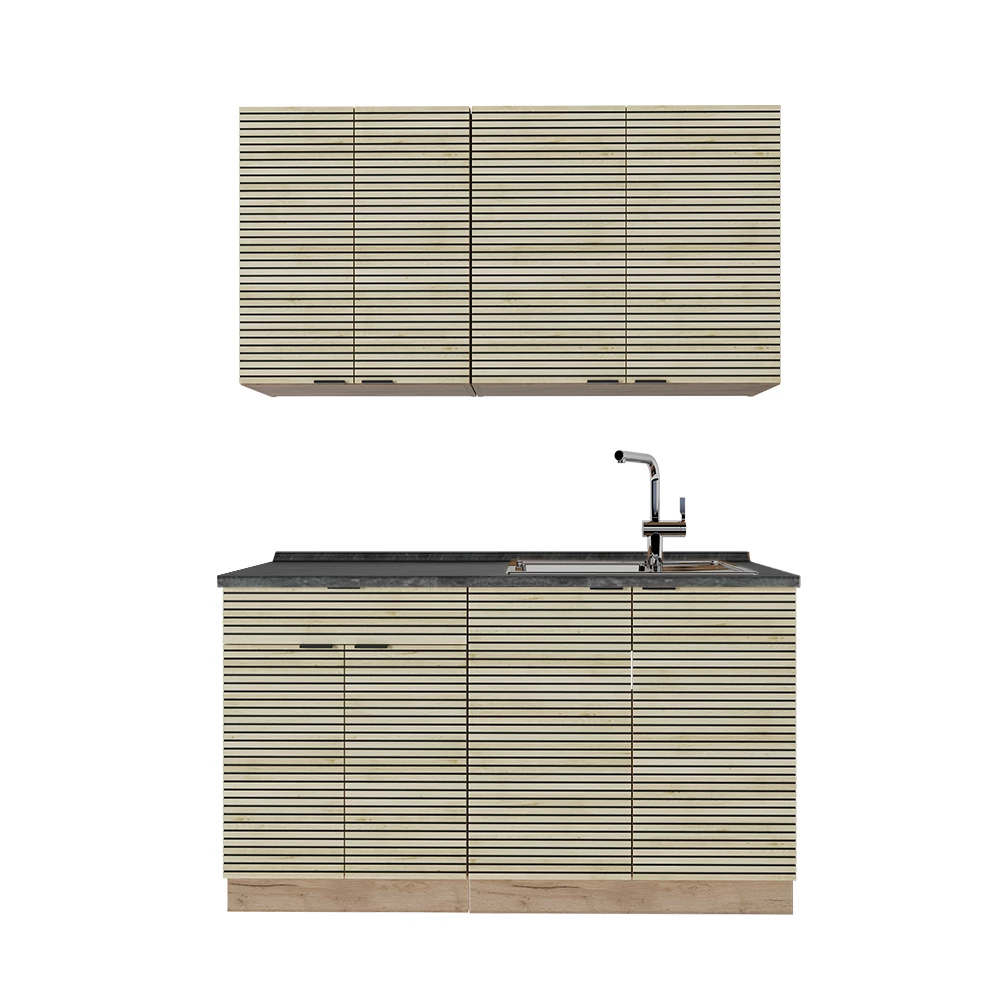 Îlot De Cuisine Vicco Fame-Line 90 Cm - Couleur Chêne Anthracite - Neuf