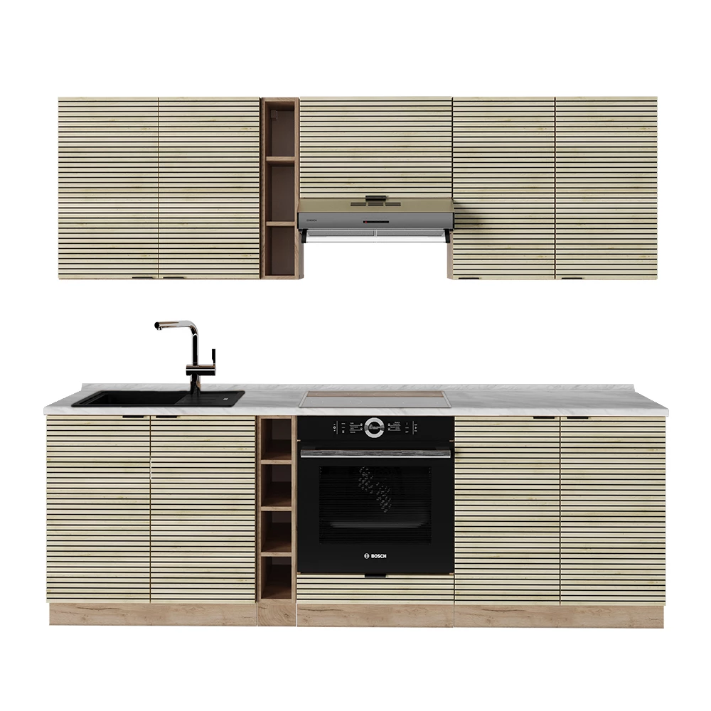 Kitchenette in Panou stejar/stejar Goldkraft on white background