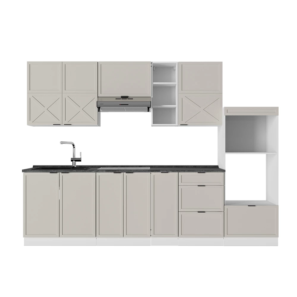 Kitchenette in CinzaBege/Branco on white background