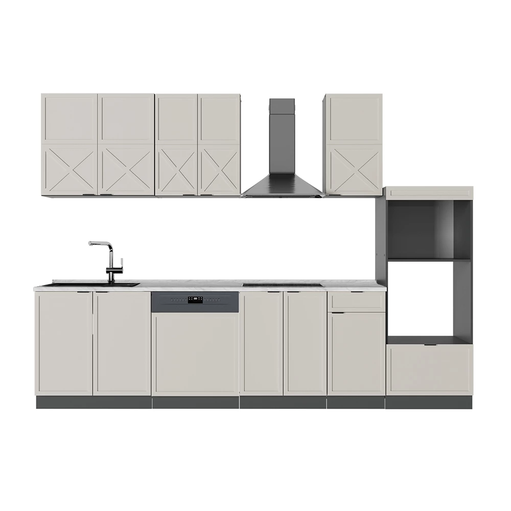 Kitchenette in CinzaBege/Antracite on white background