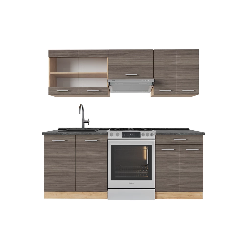 Kuchynský kút in Ušľachtilý sivý/zlatý dub on white background