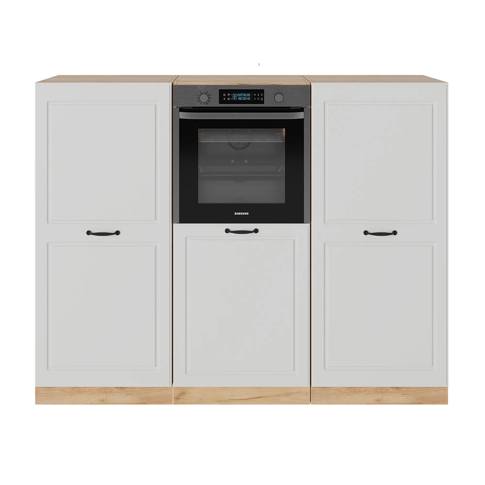 Vicco Cucine componibili piccole Casa di campagna bianca/quercia dorata 180 cm senza piano di lavoro, R-Line