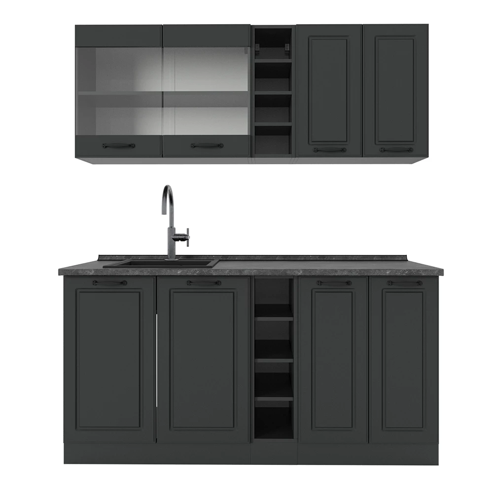 Vicco Singlekøkken Antracit landhus/antracit 160 cm , BP Antracit, R-Line