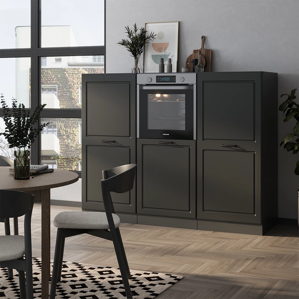 Vicco Cucine componibili piccole Casa di campagna antracite/antracite 180 cm senza piano di lavoro, R-Line