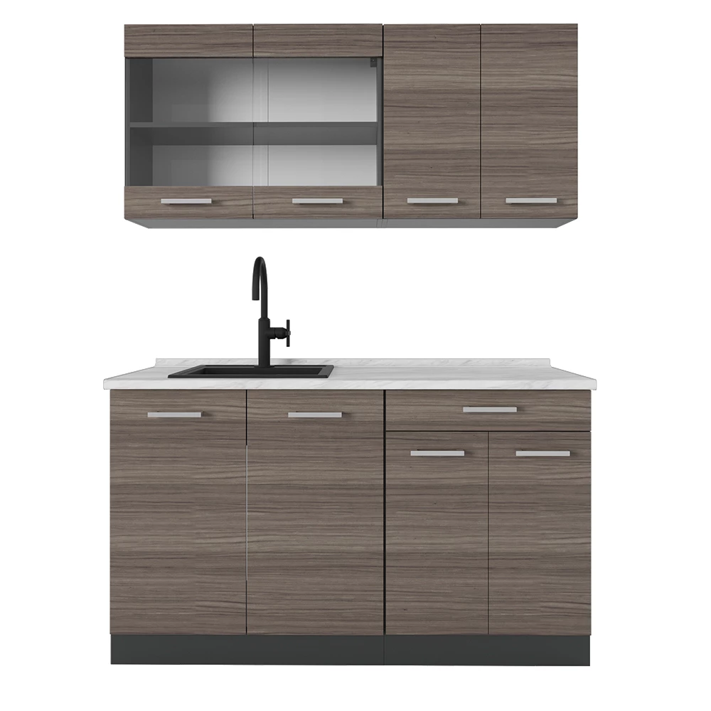 Jednolôžková kuchyňa in Ušľachtilá sivá/antracitová on white background