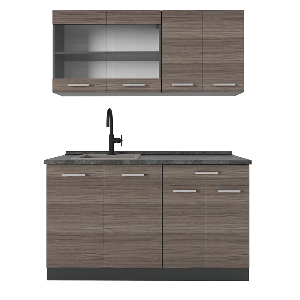 Jednolôžková kuchyňa in Ušľachtilá sivá/antracitová on white background