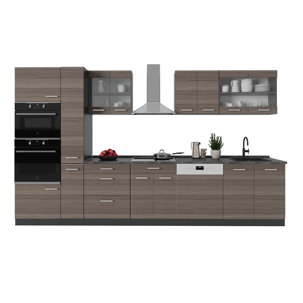 Vicco Cuisine R-Line, Gris noble/Anthracite, 240cm sans PT | Leroy Merlin