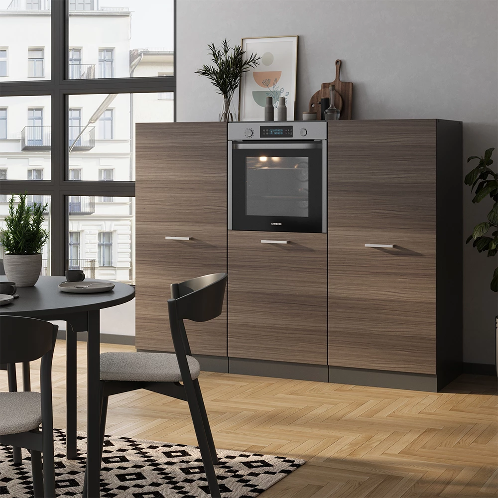 Vicco Cucine componibili piccole Grigio nobile/antracite 180 cm senza piano di lavoro, R-Line
