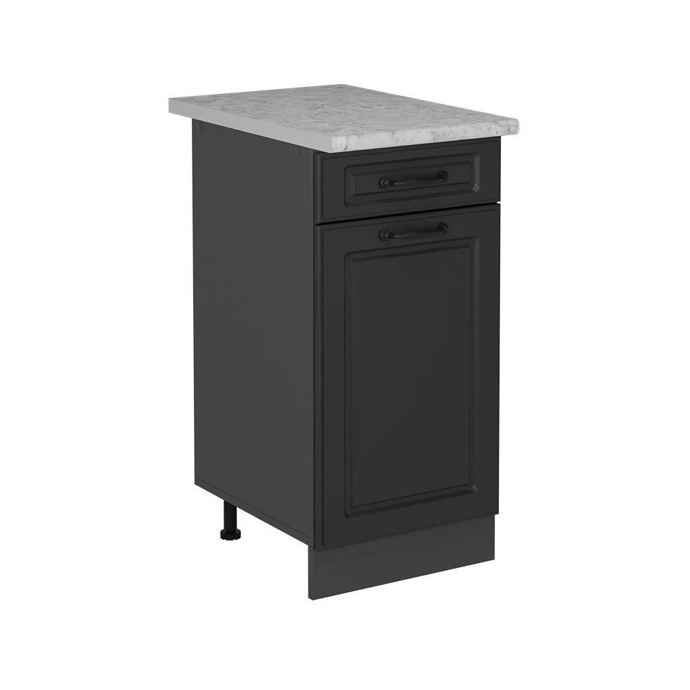 Meuble cuisine en Anthracite campagne sur fond blanc