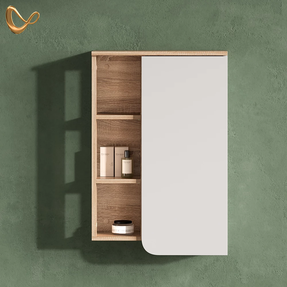 Badschrank Marano Sonoma/Weiß 50 x 75 cm mit Tür und offenen Fächern livinity®