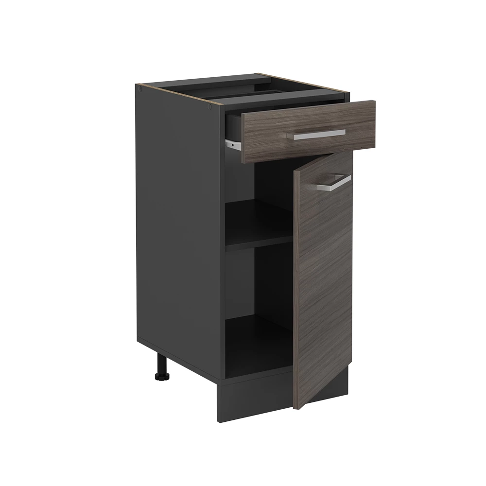 Keukenonderkast in Edel grijs on white background with decorative elements