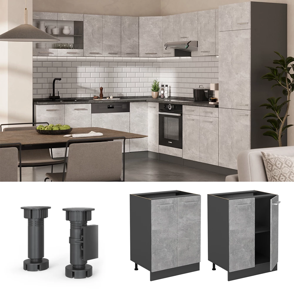 Vicco Küchenunterschrank beton 60 cm bez radne ploče, R-Line
