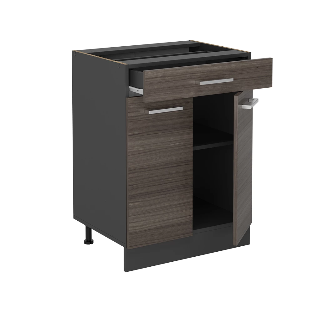 Keukenonderkast in Edel grijs on white background with decorative elements